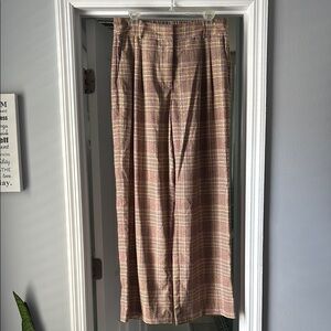 Vince Camuto Women’s Wide Leg Plaid Birch Pants